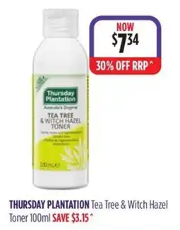 Wizard Pharmacy Thursday Plantation Tea Tree & Witch Hazel Toner offer