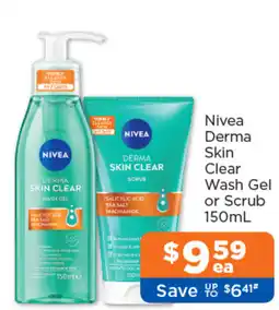 Good Price Pharmacy Nivea Derma Skin Clear Wash Gel or Scrub offer