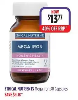 Wizard Pharmacy Ethical Nutrients Mega Iron 30 Capsules offer