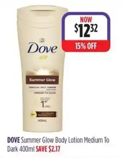 Wizard Pharmacy Dove Summer Glow Body Lotion Medium To Dark offer