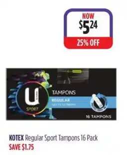 Wizard Pharmacy KOTEX Regular Sport Tampons offer