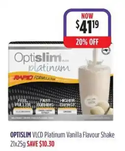 Wizard Pharmacy Optislim VLCD Platinum Vanilla Flavour Shake offer