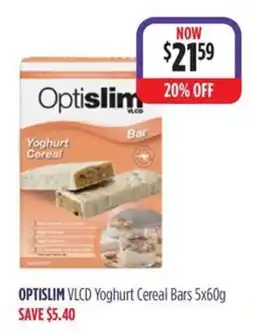 Wizard Pharmacy Optislim VLCD Yoghurt Cereal Bars offer