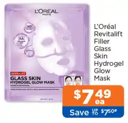 Good Price Pharmacy L'Oréal Revitalift Filler Glass Skin Hydrogel Glow Mask offer