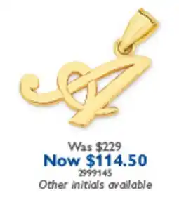 Prouds Initial Pendant offer