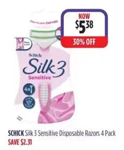 Wizard Pharmacy Schick Silk 3 Sensitive Disposable Razors offer