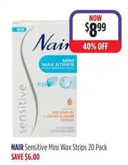 Wizard Pharmacy Nair Sensitive Mini Wax Strips offer