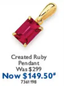 Prouds Created Ruby Pendant offer