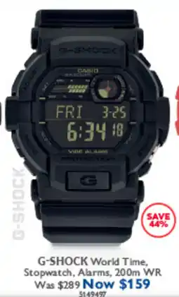 Prouds G-SHOCK World Time, Stopwatch, Alarms, 200m WR offer