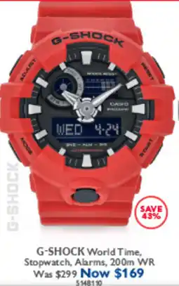 Prouds G-SHOCK World Time, Stopwatch, Alarms, 200m WR offer