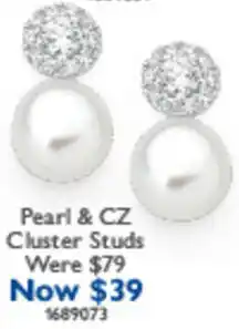 Prouds Pearl & CZ Cluster Studs offer