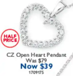 Prouds CZ Open Heart Pendant offer
