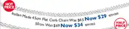 Prouds Italian Made 45cm Flat Curb Chain offer