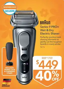 Shaver Shop Braun Series 9 PRO+ Wet & Dry Electric Shaver offer
