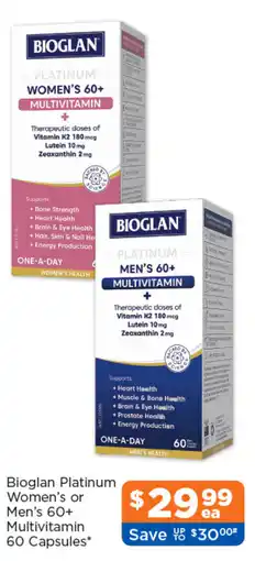 Good Price Pharmacy Bioglan Platinum Women's or Men's 60+ Multivitamin offer