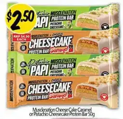 NQR Musclenation Cheese Cake Caramel or Pistachio Cheesecake Protein Bar offer