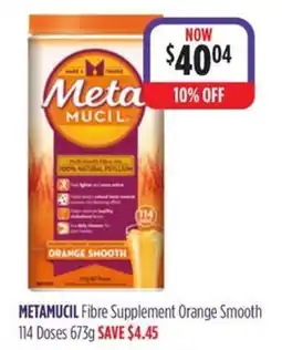 Wizard Pharmacy Metamucil Fibre Supplement Orange Smooth offer