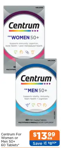 Good Price Pharmacy Centrum For Women or Men 50+ offer