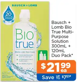 Good Price Pharmacy Bausch + Lomb Bio True Multi-Purpose Solution offer