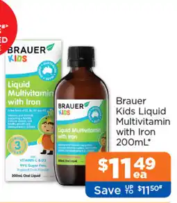 Good Price Pharmacy Brauer Kids Liquid Multivitamin with Iron offer