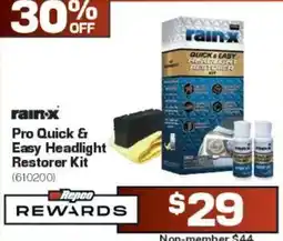 Repco rain-x Pro Quick & Easy Headlight Restorer Kit offer