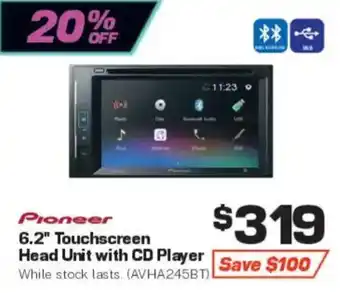 Pioneer 6.2" Touchscreen Head Unit with CD Player