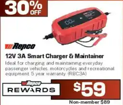 Repco Repco 12V 3A Smart Charger & Maintainer offer