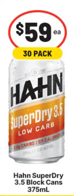 IGA Liquor Hahn SuperDry 3.5 Block Cans offer