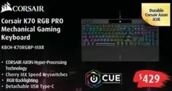 Leader Computers Corsair K70 RGB Pro Mechanical Gaming Keyboard offer