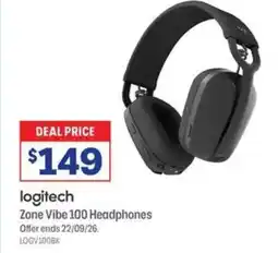 Officeworks logitech Zone Vibe 100 Headphones offer