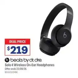 Officeworks beats by dr. dre Solo 4 Wireless On-Ear Headphones offer