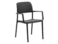 LivingStyles Bora Italian Made Commercial Grade Stackable Indoor/Outdoor Side Armchair - Anthracite offer