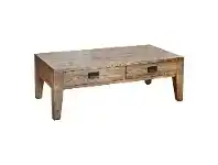 LivingStyles Sherwood Oak Timber 2 Drawer Coffee Table, 120cm, Natural Oak offer