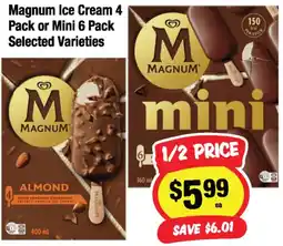 CORNETTS Magnum Ice Cream 4 Pack or Mini 6 Pack offer