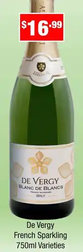Liquor Stax De Vergy French Sparkling 750ml Varieties offer