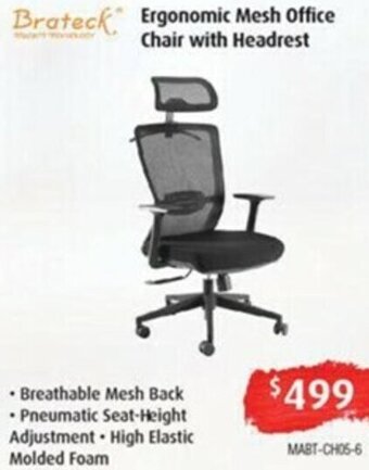 Leader Computers Ergonomic Mesh Office Chair With Headrest offer