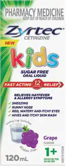 Discount Drug Stores Zyrtec Kids Liquid Grape offer