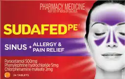 Discount Drug Stores Sudafed PE Sinus + Allergy & Pain Relief 24 Tablets offer