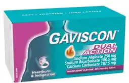 Discount Drug Stores Gaviscon Dual Action Mixed Berry 48 Chewable Tablets offer