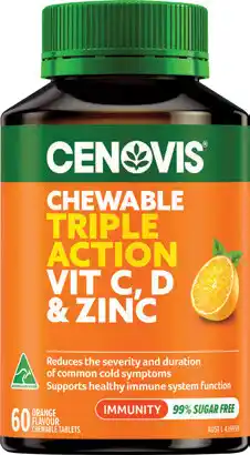Discount Drug Stores Cenovis Triple Action Vit C, D & Zinc 60 Chewable Tablets offer