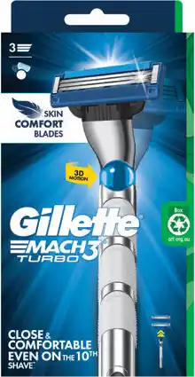 Discount Drug Stores Gillette Mach 3 Turbo Razor + 2 Blade Refills offer