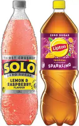 IGA Solo, Lipton Sparkling Iced Tea or Pepsi 1.25 Litre Selected Varieties offer