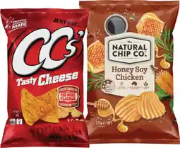 IGA CC’s Corn Chips, The Natural Chip Co. or Samboy Chips 175g Selected Varieties offer