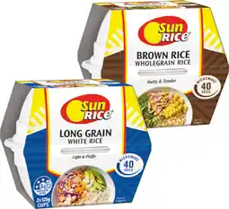 IGA SunRice Microwave Plain Rice Cups Selected Varieties offer