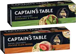 IGA Captain’s Table Water Crackers Selected Varieties offer