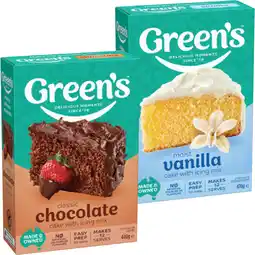 IGA Green’s Cake, Brownie or Date Loaf Mix 380‑470g Selected Varieties offer