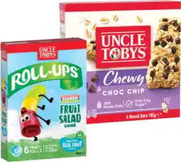 IGA Uncle Tobys Muesli Bars, Roll Ups or Nestlé Nesquik Bars 6 Pack Selected Varieties offer