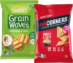 IGA Sunbites Grain Waves Chips 170g, PopCorners 130g or Doritos Dinamita 110g Selected Varieties offer
