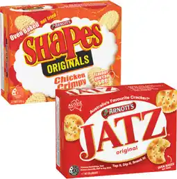 IGA Arnott’s Shapes 120‑190g, Jatz 225g or Clix 250g Selected Varieties offer
