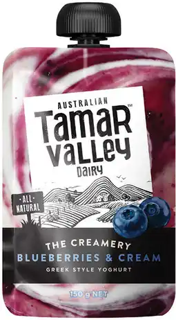 IGA Tamar Valley Greek Style Yoghurt Pouch Selected Varieties offer